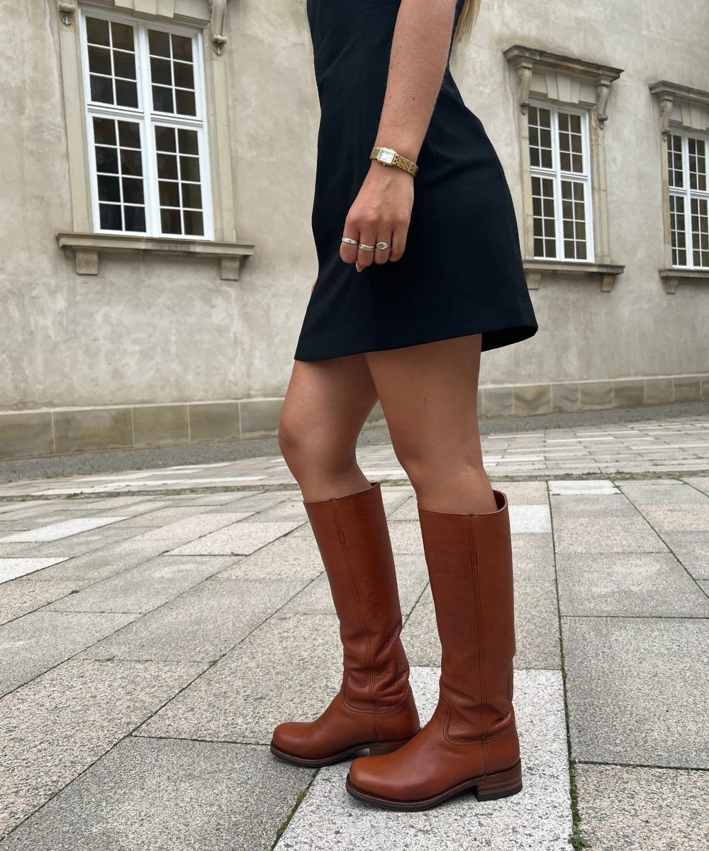 Achilla støvler, brun læder - Image 3