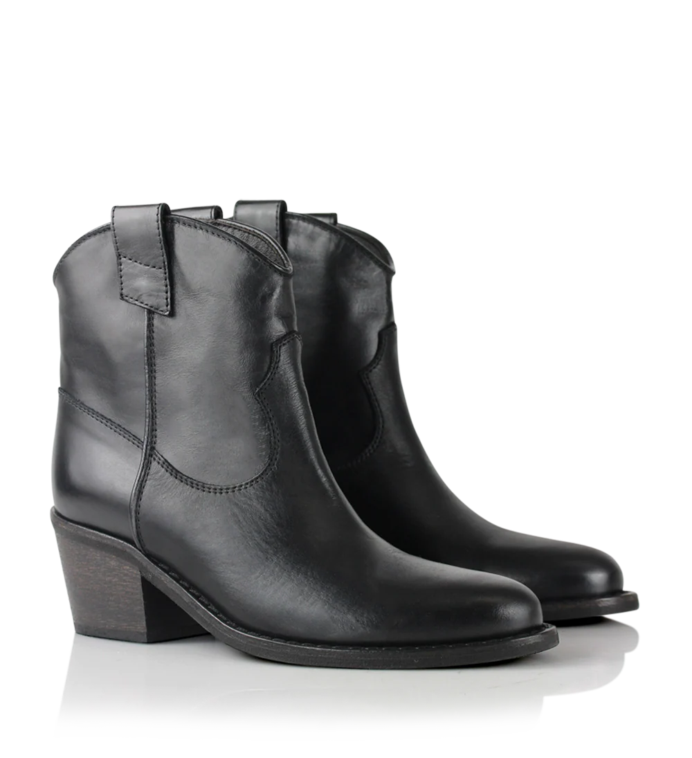 Anna 50 støvler, sort læder - Image 3