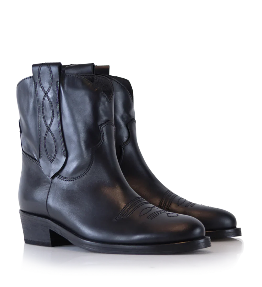 Anne støvler, sort læder - Image 3