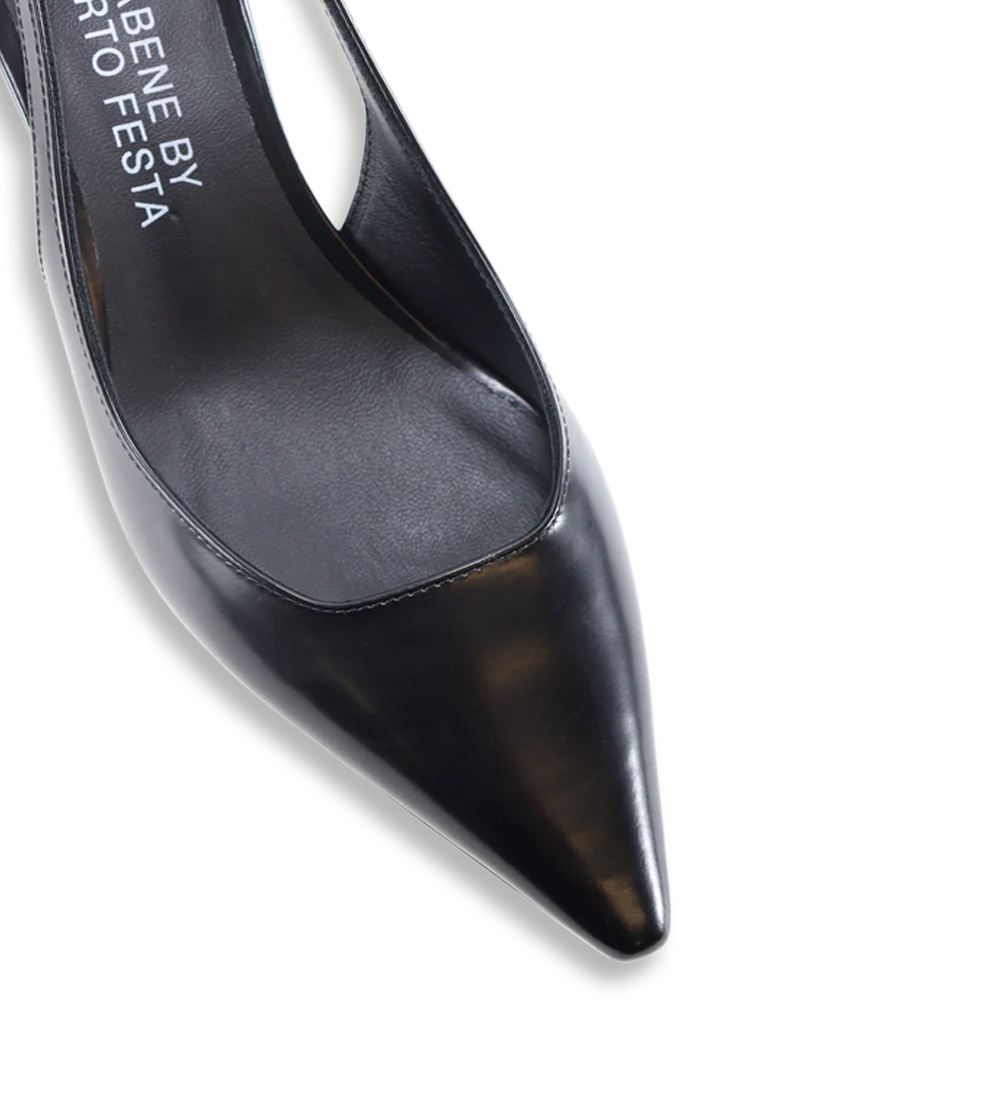 Beatrice 35 slingback stiletter, sort læder - Image 9