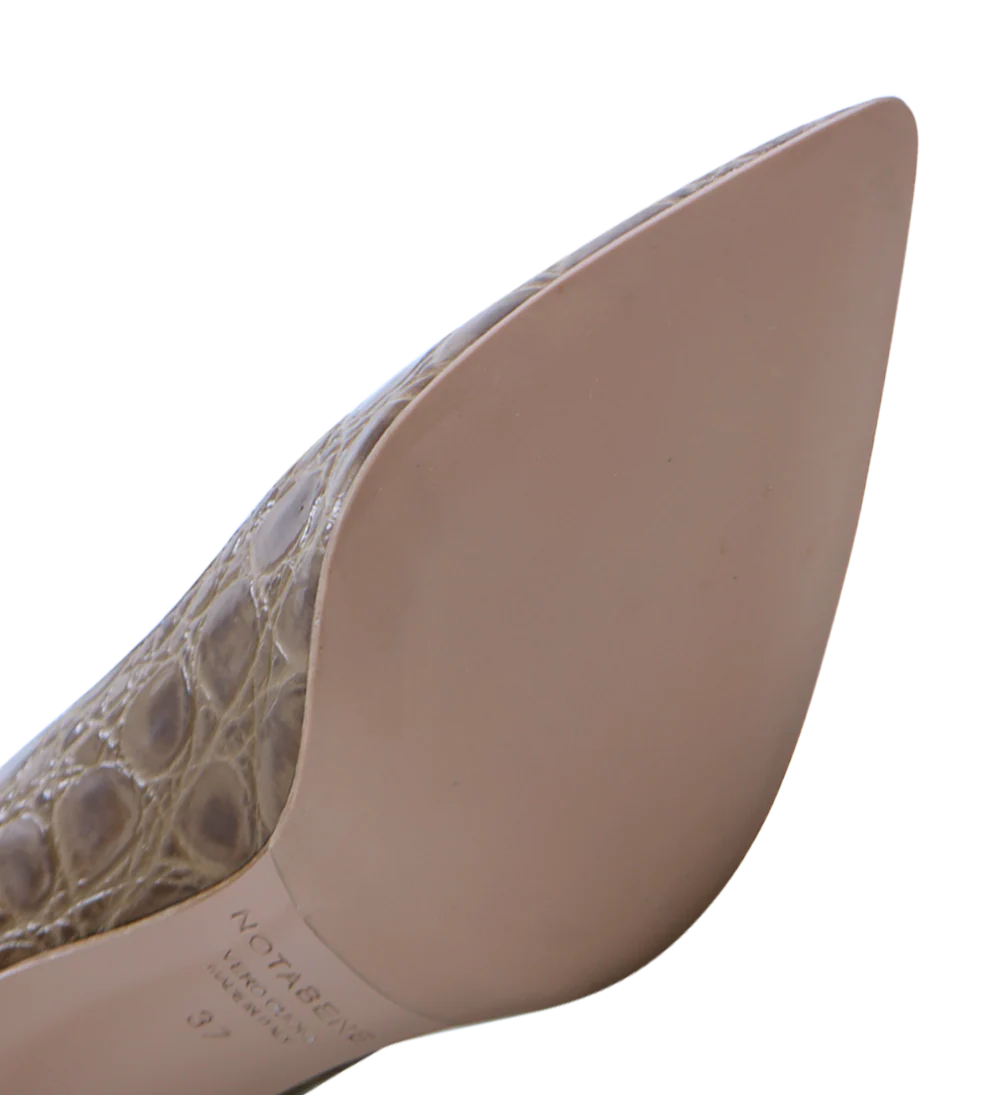 Carolina 70 stiletter, brun croco - Image 6