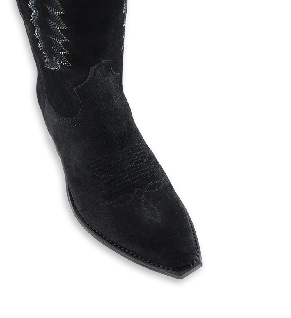Diablo 30 cowboy støvler, sort ruskind - Image 5