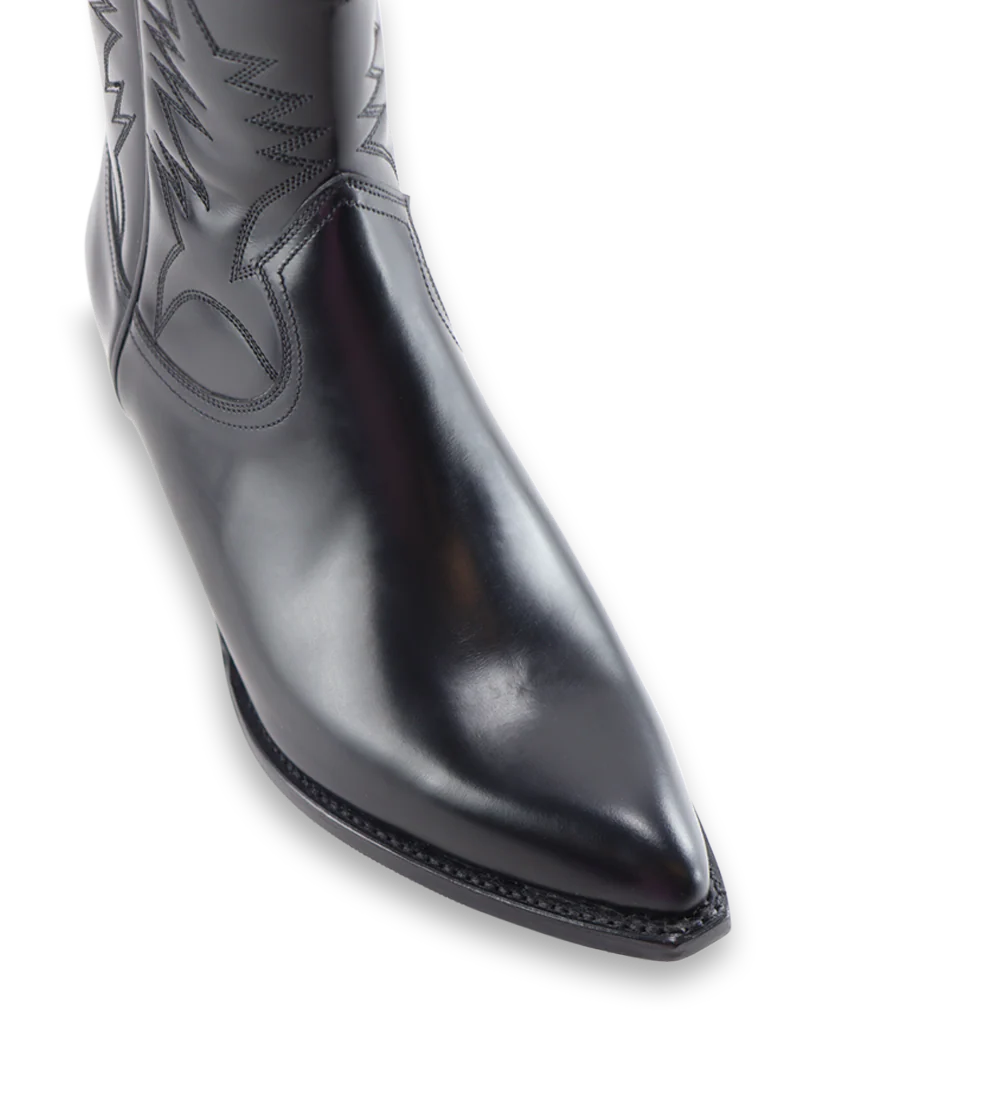 Django II 30 cowboy støvler, sort poleret læder - Image 5
