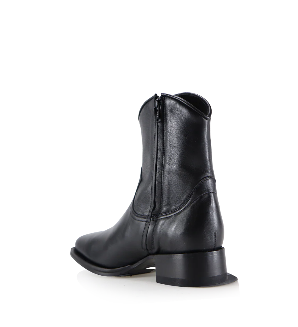 Drill bikerstøvler, sort læder - Image 4