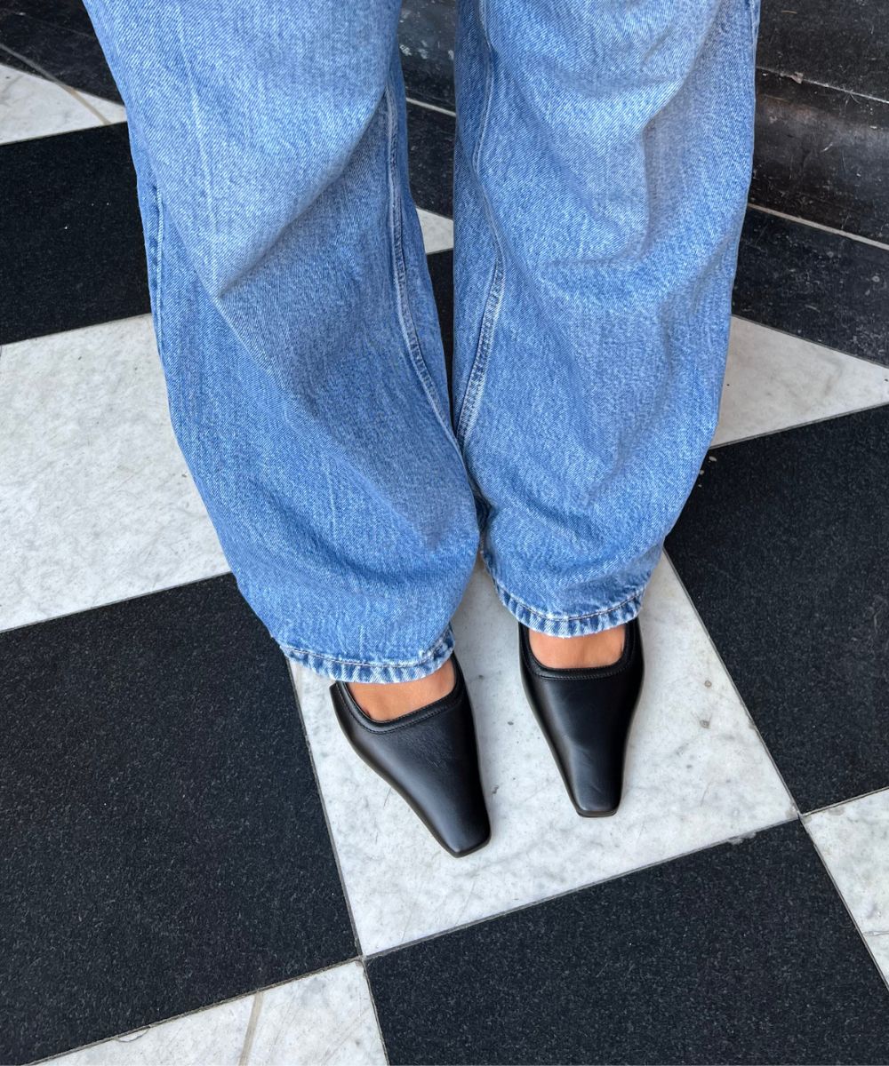 Elena 35 slingback stiletter, sort læder - Image 3