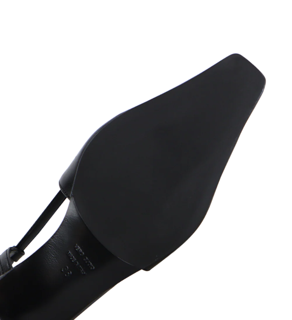Elena 35 slingback stiletter, sort læder - Image 5