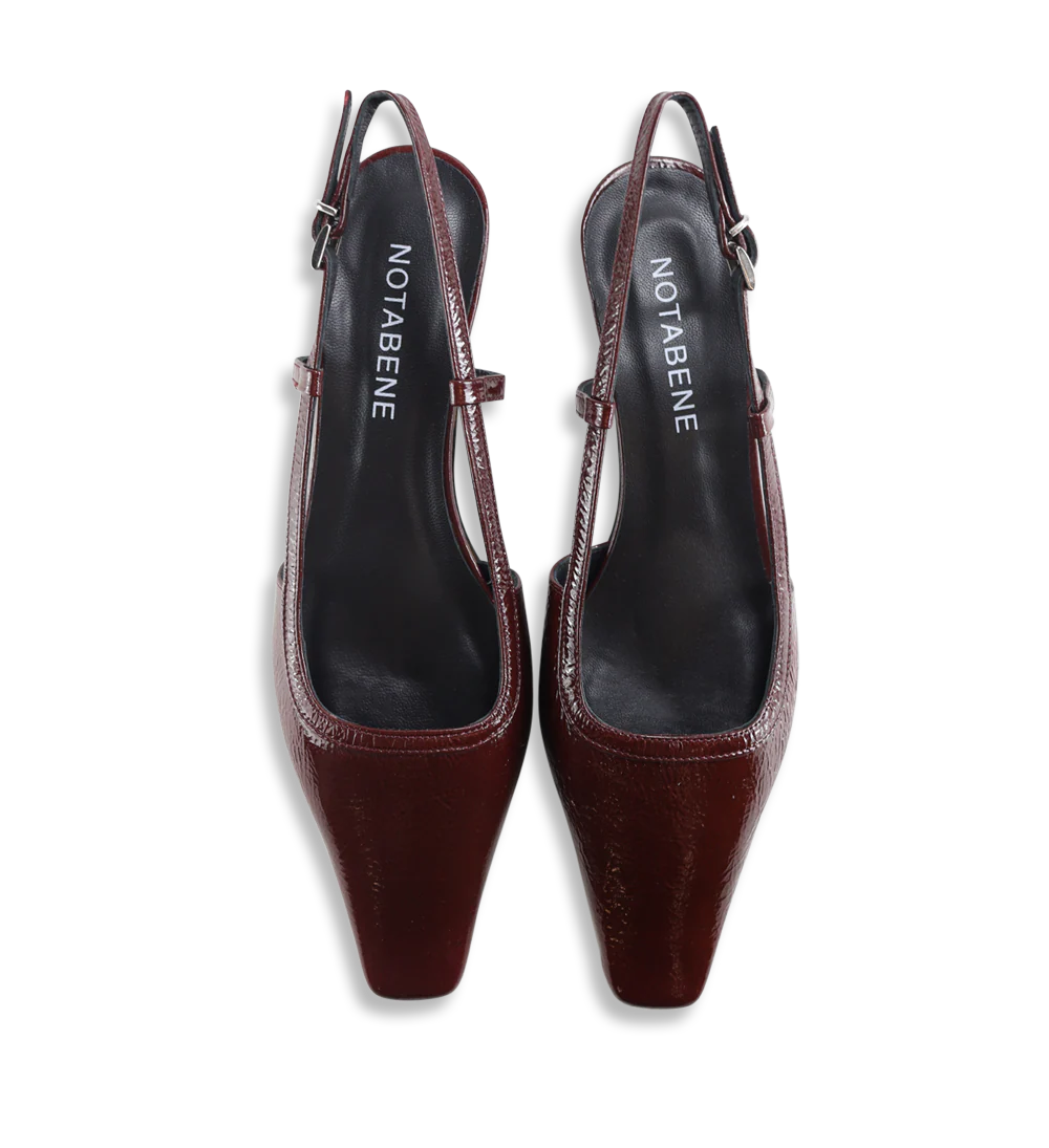 Elena 35 slingback stiletter, bordeaux lak - Image 6