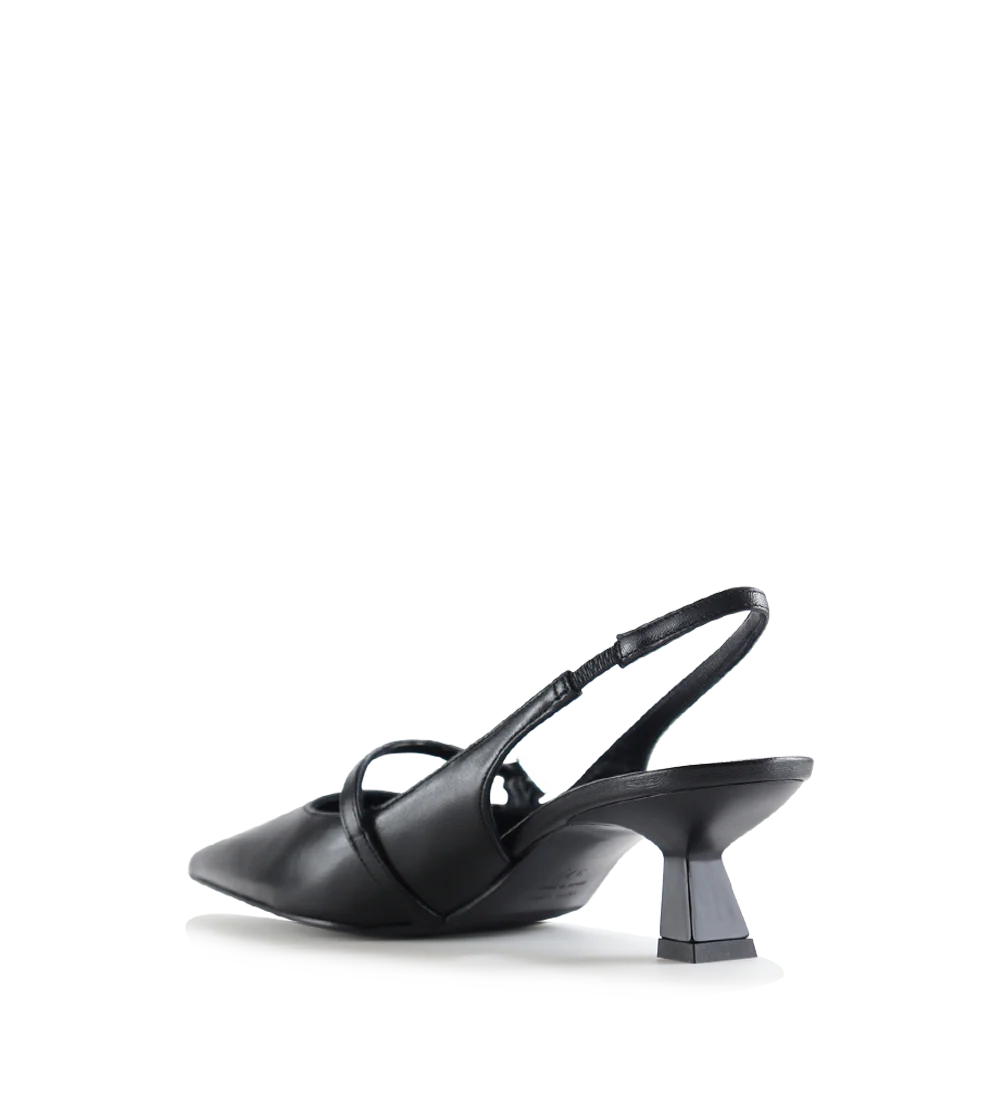 Elina 50 slingback stiletter, sort læder - Image 5