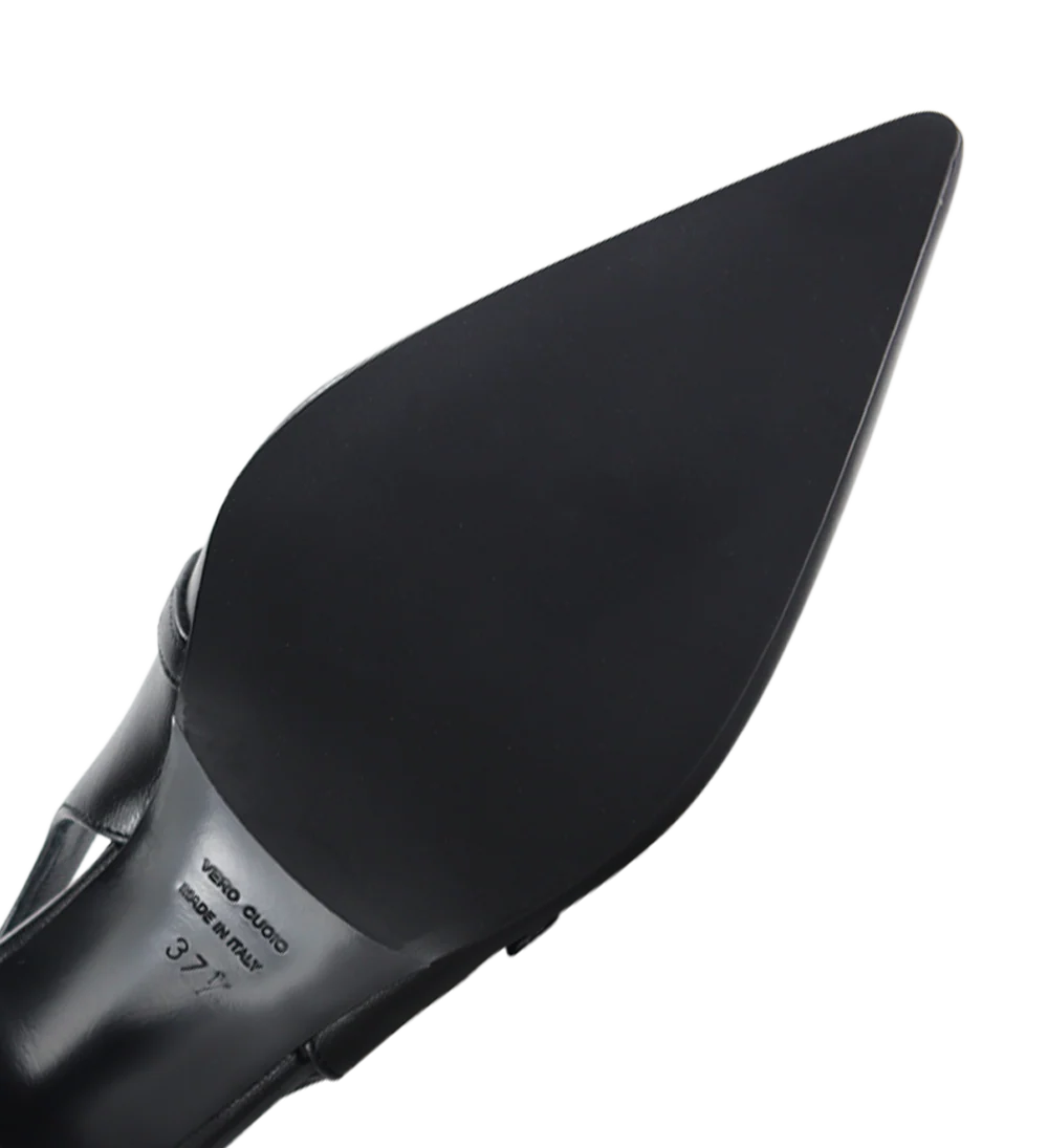 Elina 50 slingback stiletter, sort læder - Image 7