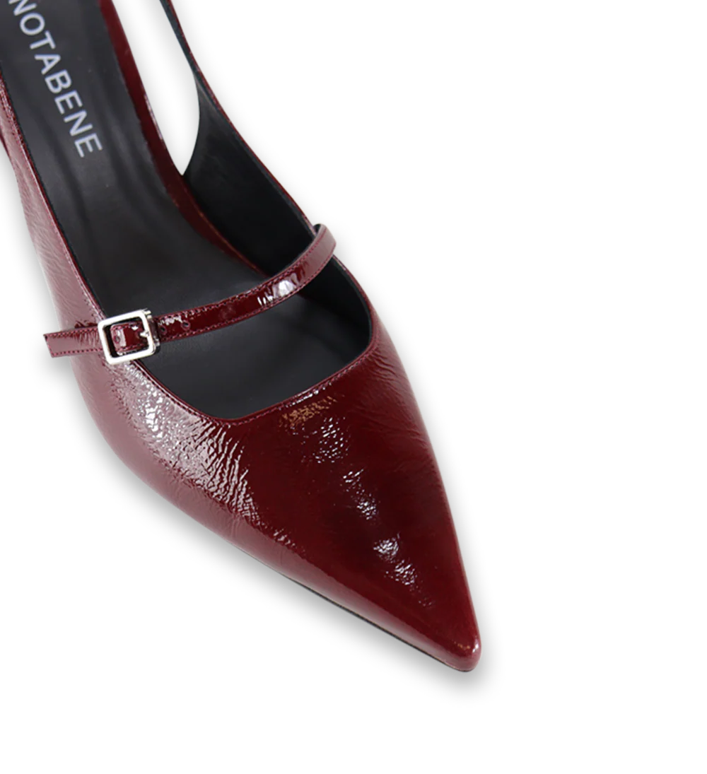 Elina 50 slingback stiletter, Bordeaux lak - Image 6