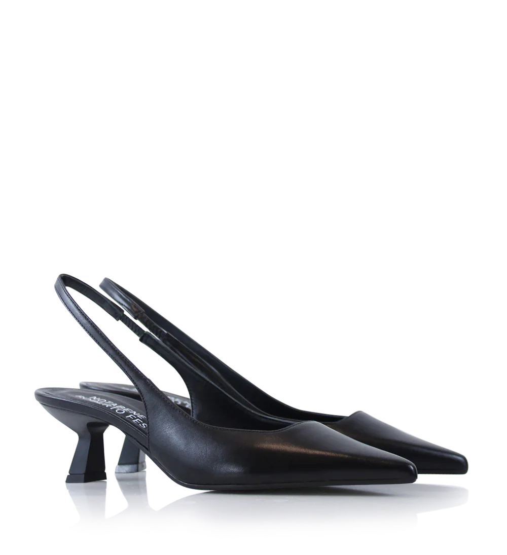 Elisa 50 slingback stiletter, sort læder - Image 3