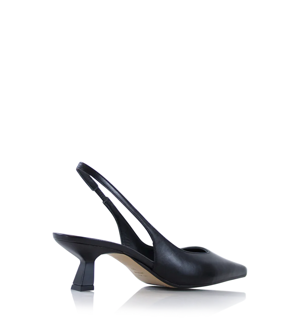 Elisa 50 slingback stiletter, sort læder - Image 4