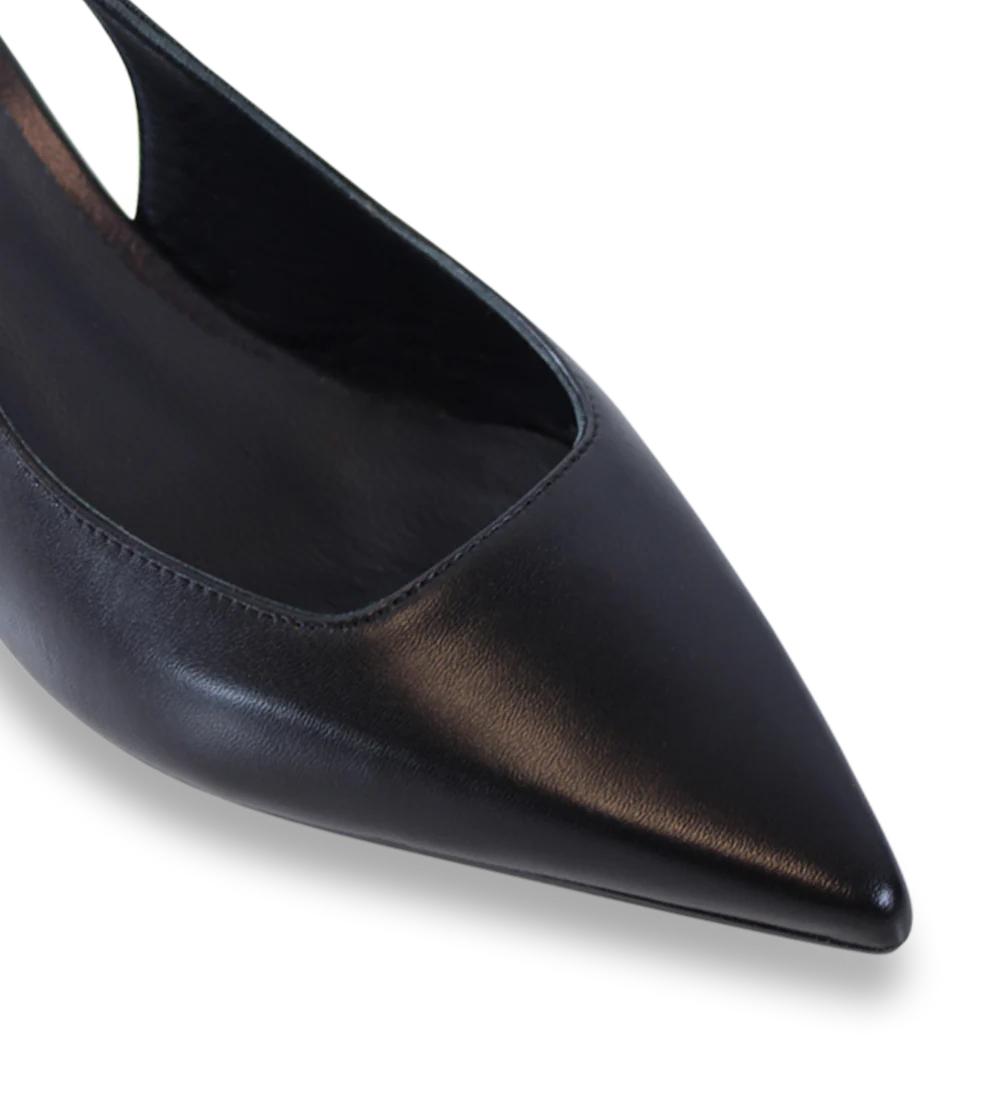 Elisa 50 slingback stiletter, sort læder - Image 5