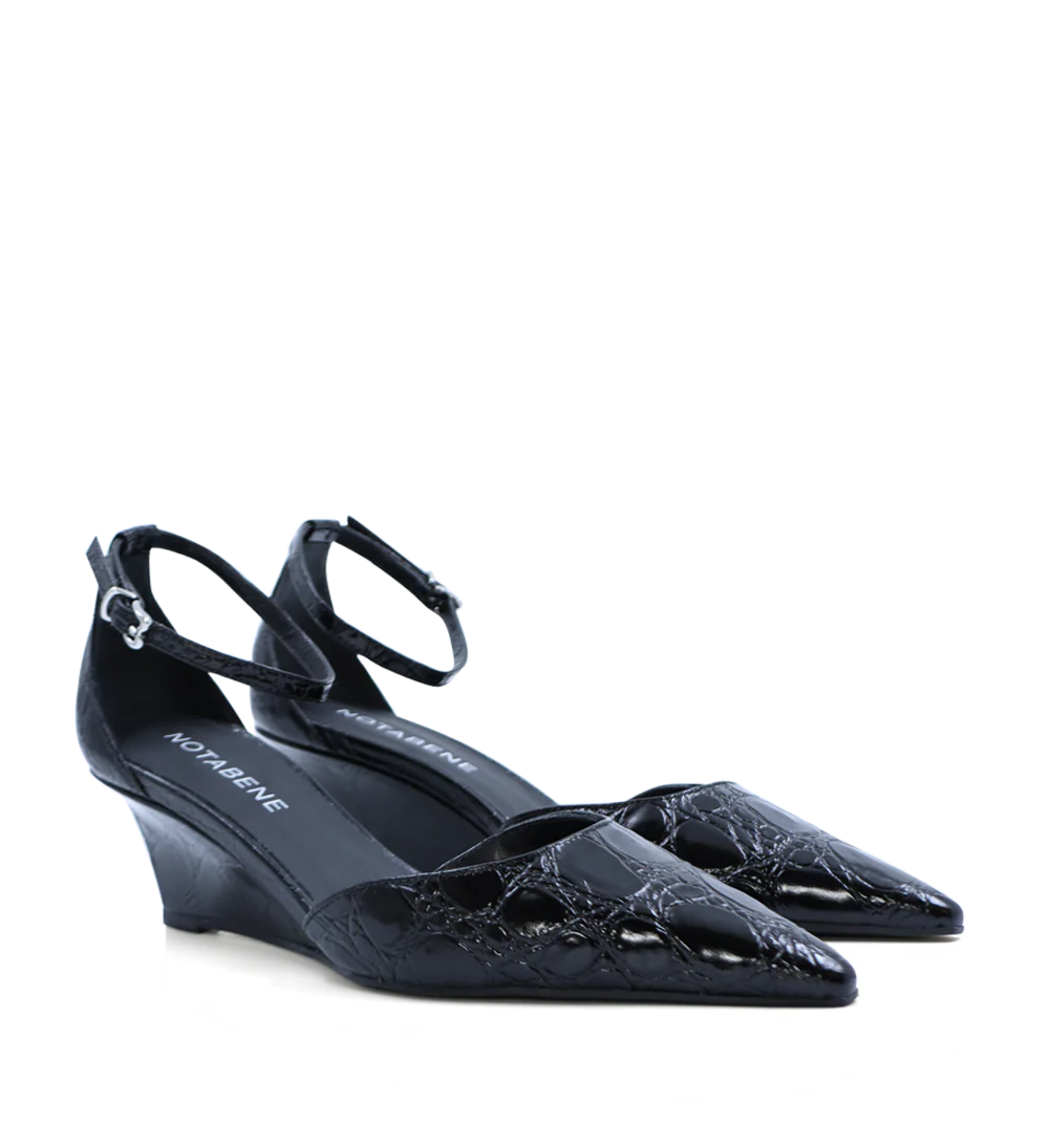 Elsa 50 kilehæl, sort croco - Image 3
