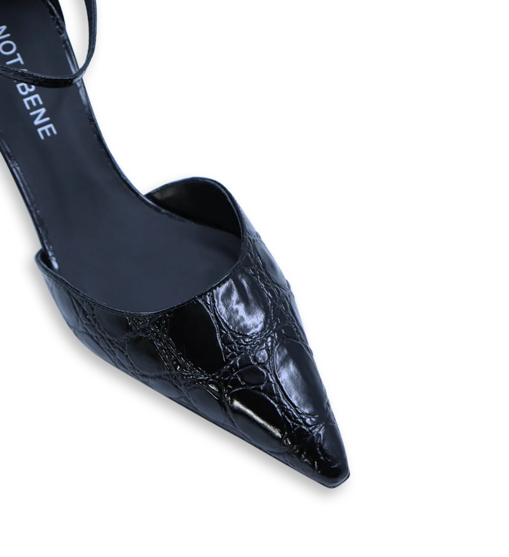 Elsa 50 kilehæl, sort croco - Image 4