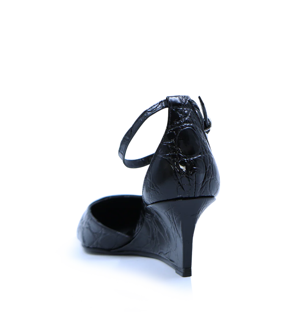 Elsa 50 kilehæl, sort croco - Image 5