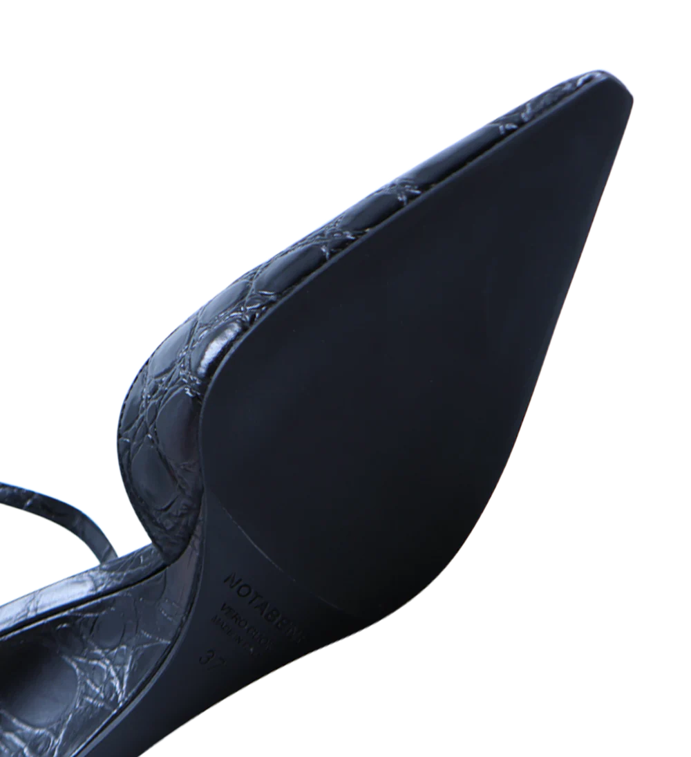 Elsa 50 kilehæl, sort croco - Image 6
