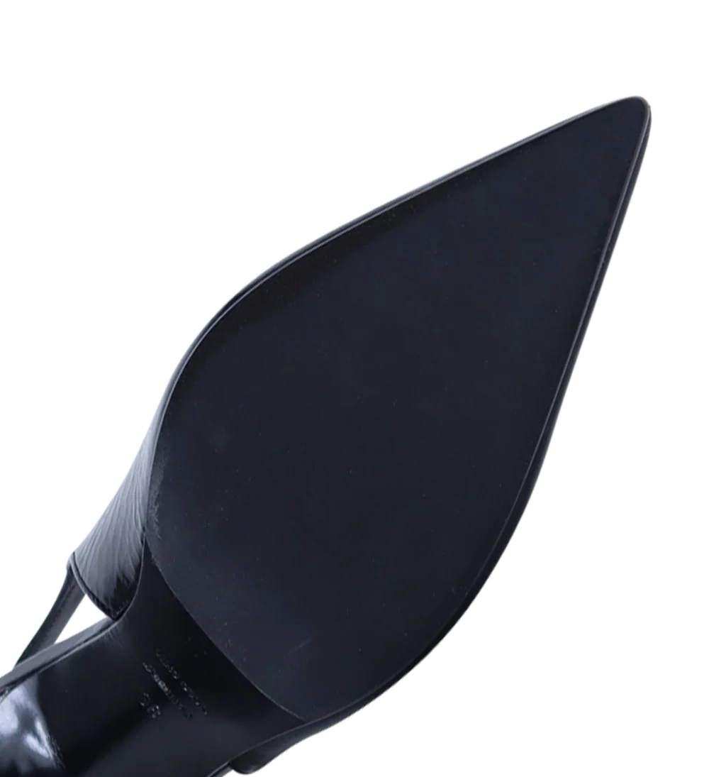 Emilia 90 slingback stiletter, sort lak - Image 5