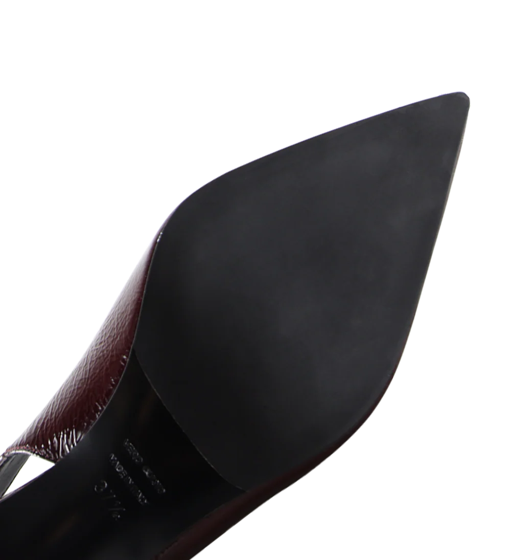 Emilia low 70 slingback stiletter, bordeaux lak - Image 6