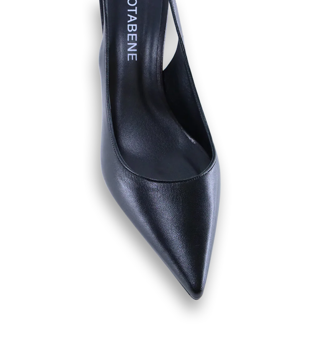 Emilia Low 70 slingback stiletter, sort læder - Image 6