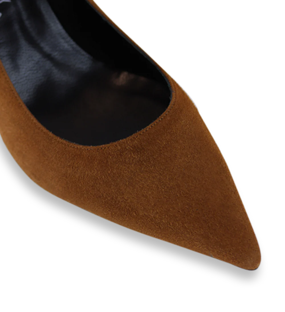 Emily 70 stiletter, cognac ruskind - Image 5