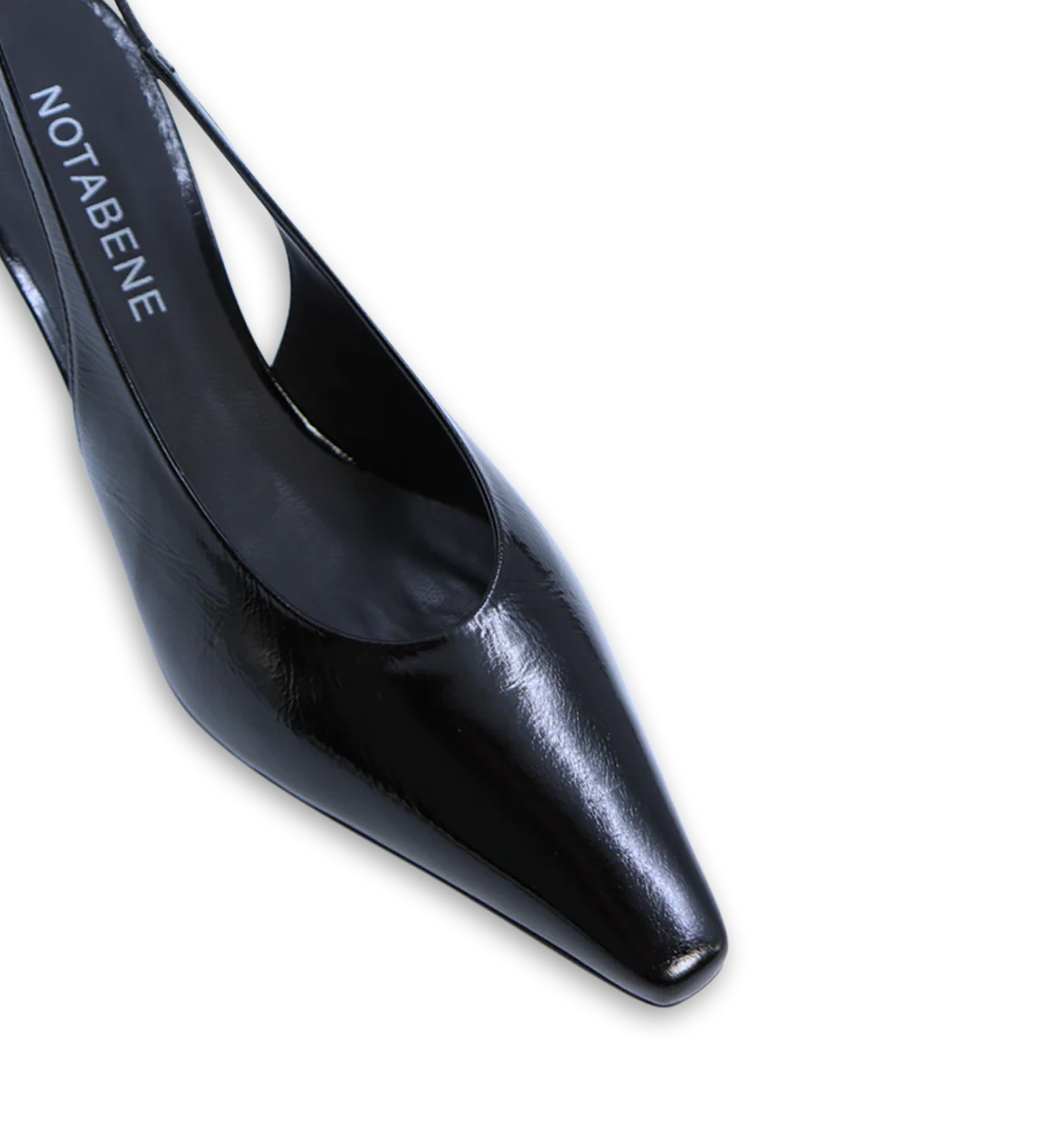 Emmely 70 slingback stiletter, sort lak - Image 4