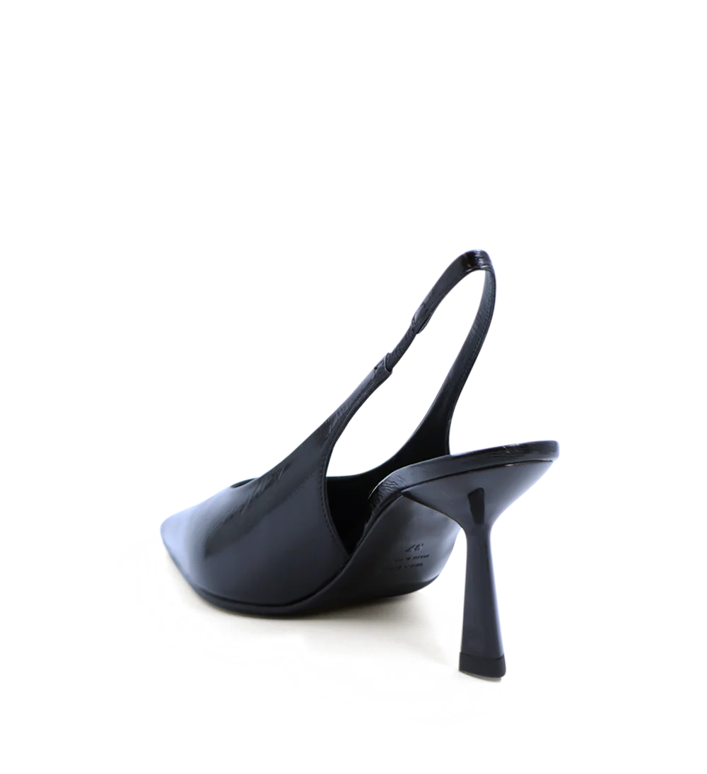 Emmely 70 slingback stiletter, sort lak - Image 5