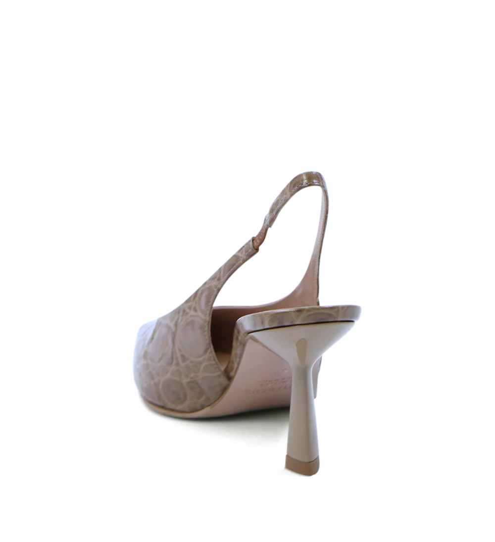 Emmely 70 slingback stiletter, brun croco - Image 5