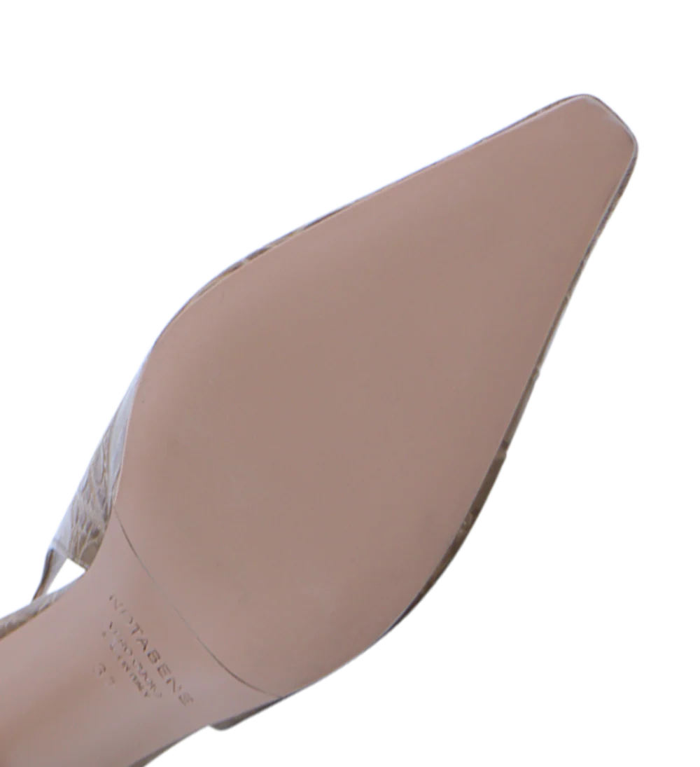 Emmely 70 slingback stiletter, brun croco - Image 6