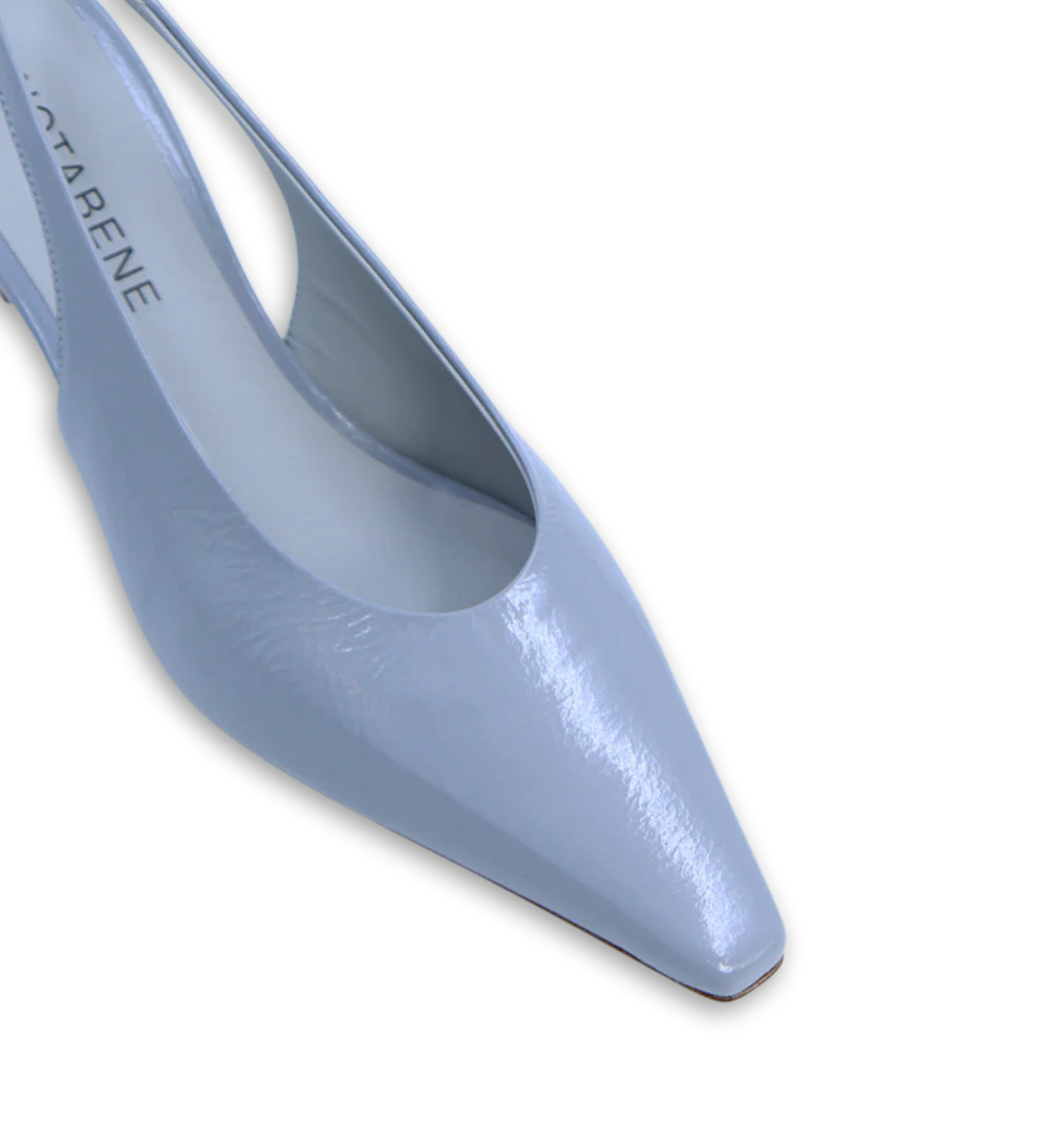 Emmely low 50 slingback stiletter, blå lak - Image 4