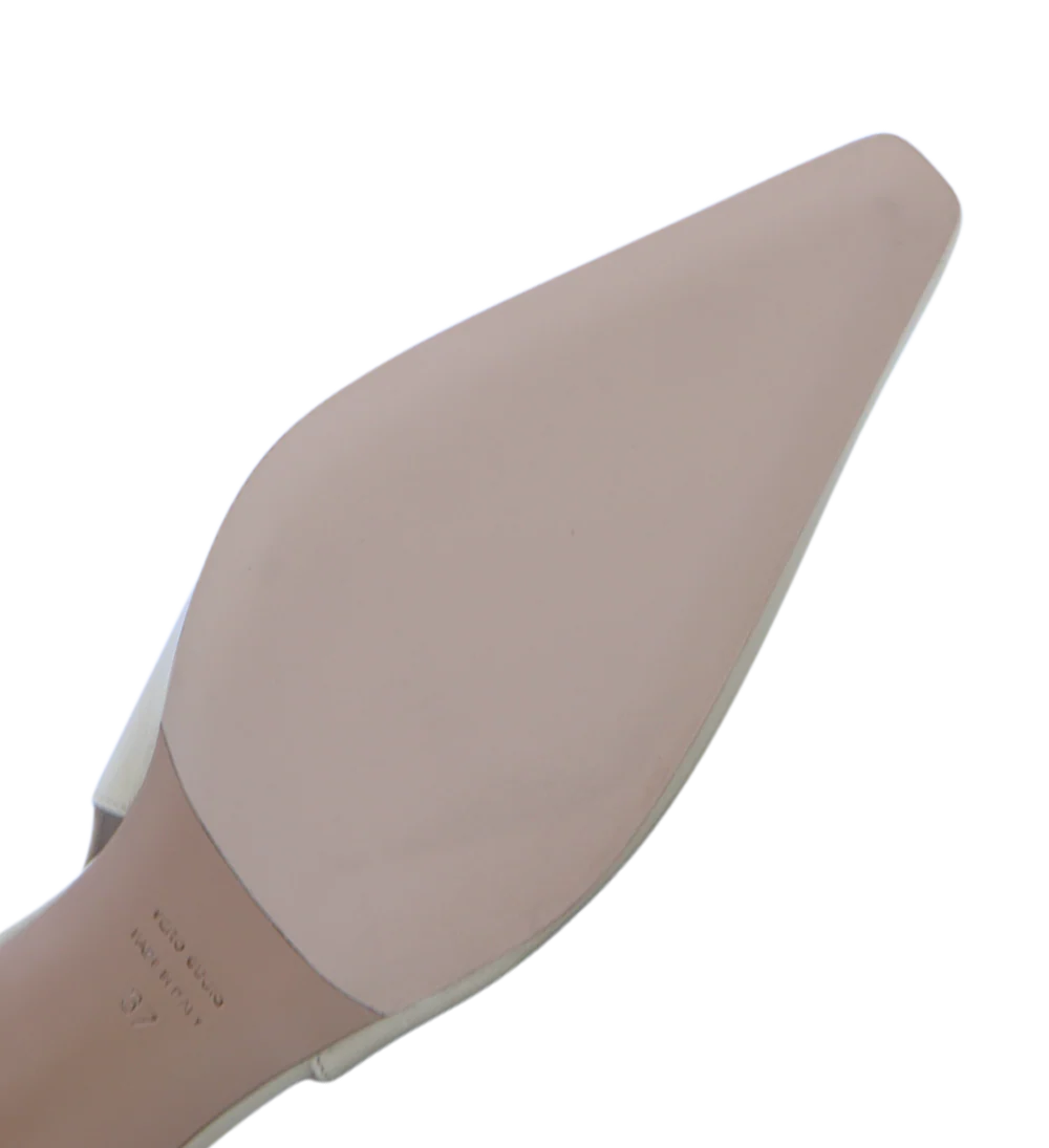 Emmely low 50 slingback stiletter, creme lak - Image 6