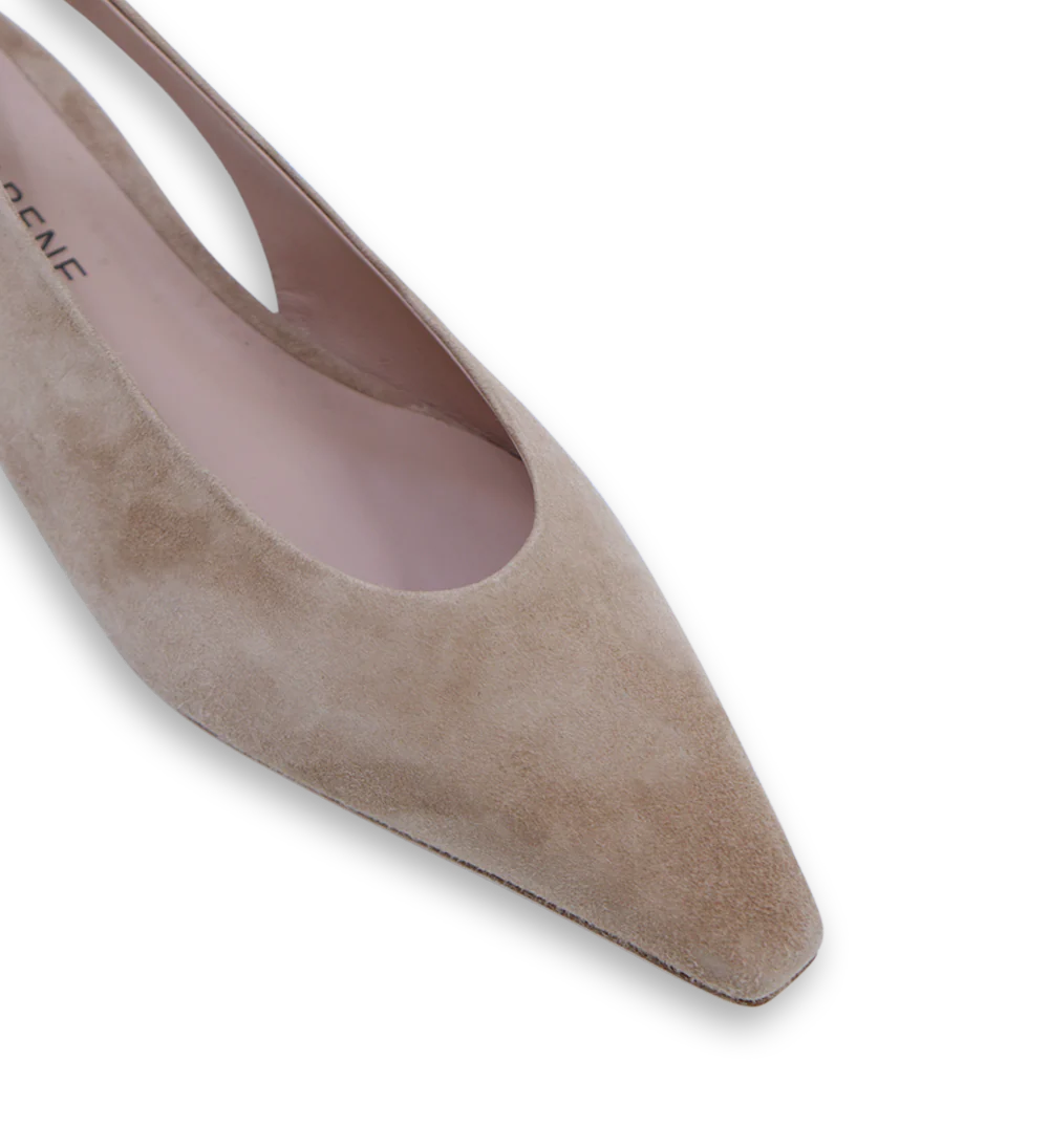 Gisella slingback balleirna, camel ruskind - Image 4