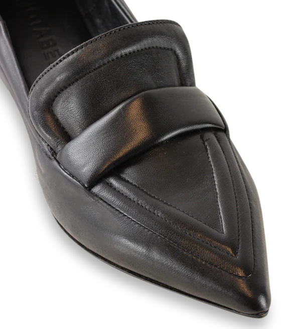 Rosa loafers, sort læder - Image 5