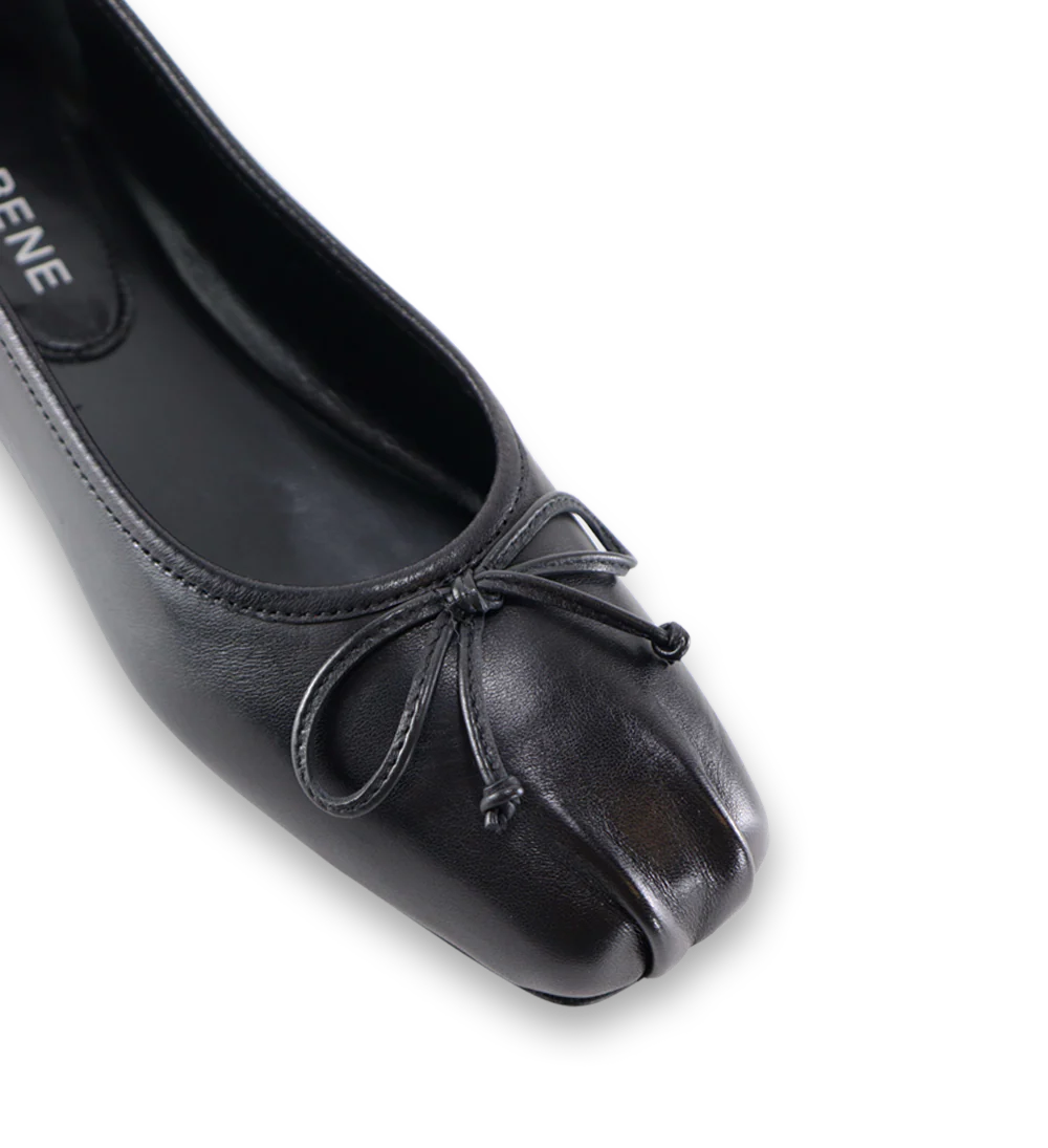 Serena ballerina, sort læder - Image 4